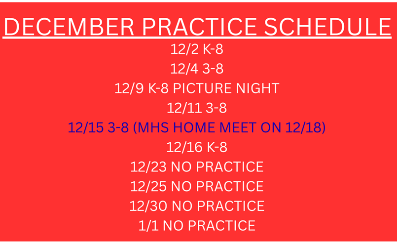 DECEMBER SCHEDULE